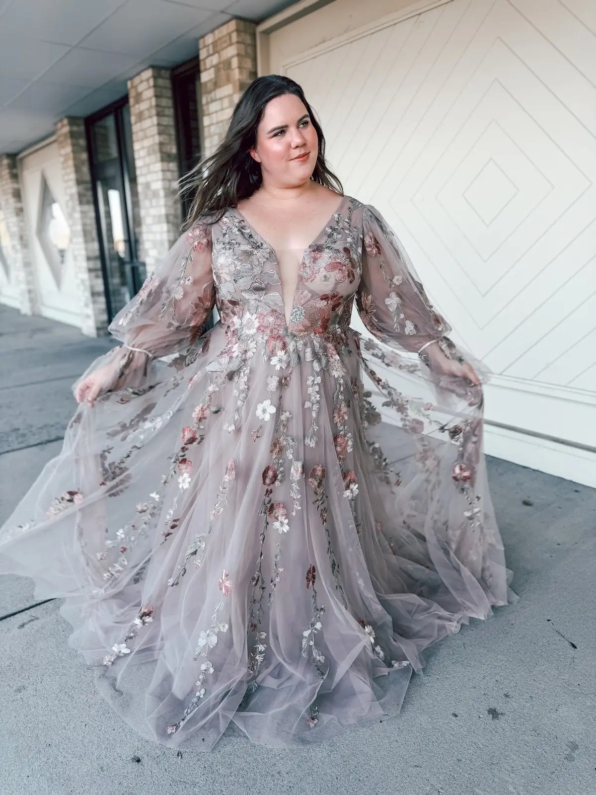 floral wedding gown