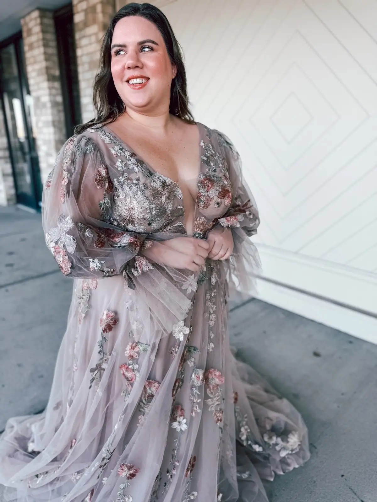 floral wedding gown