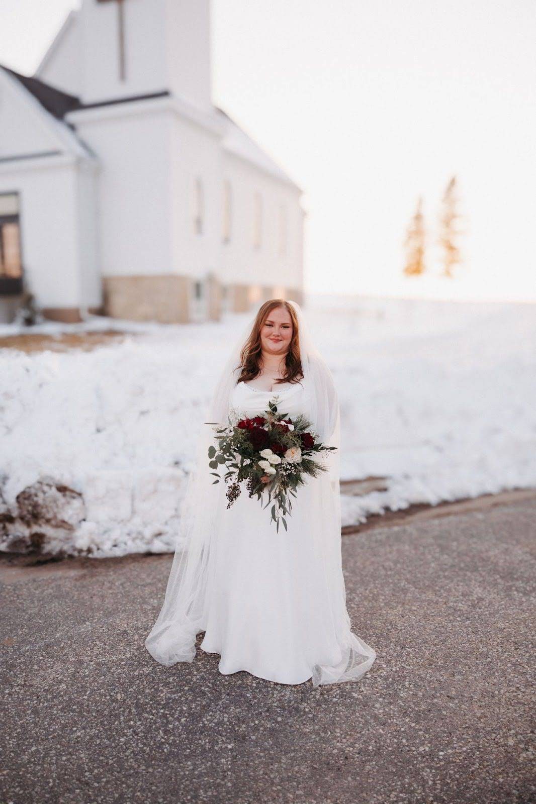 luxe bride gabbi wearing white wedding gown