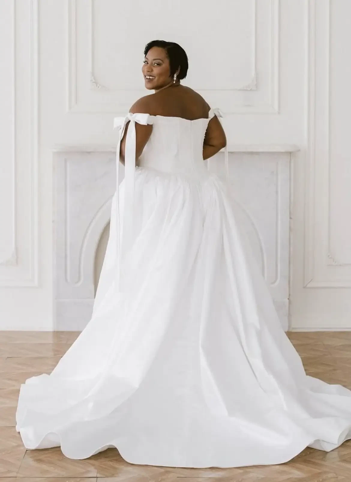 white wedding gown