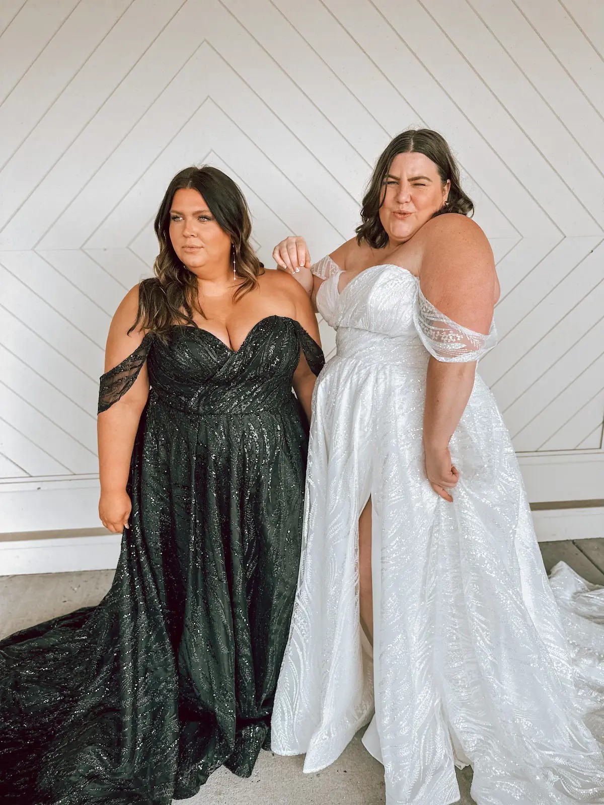 white and black gown