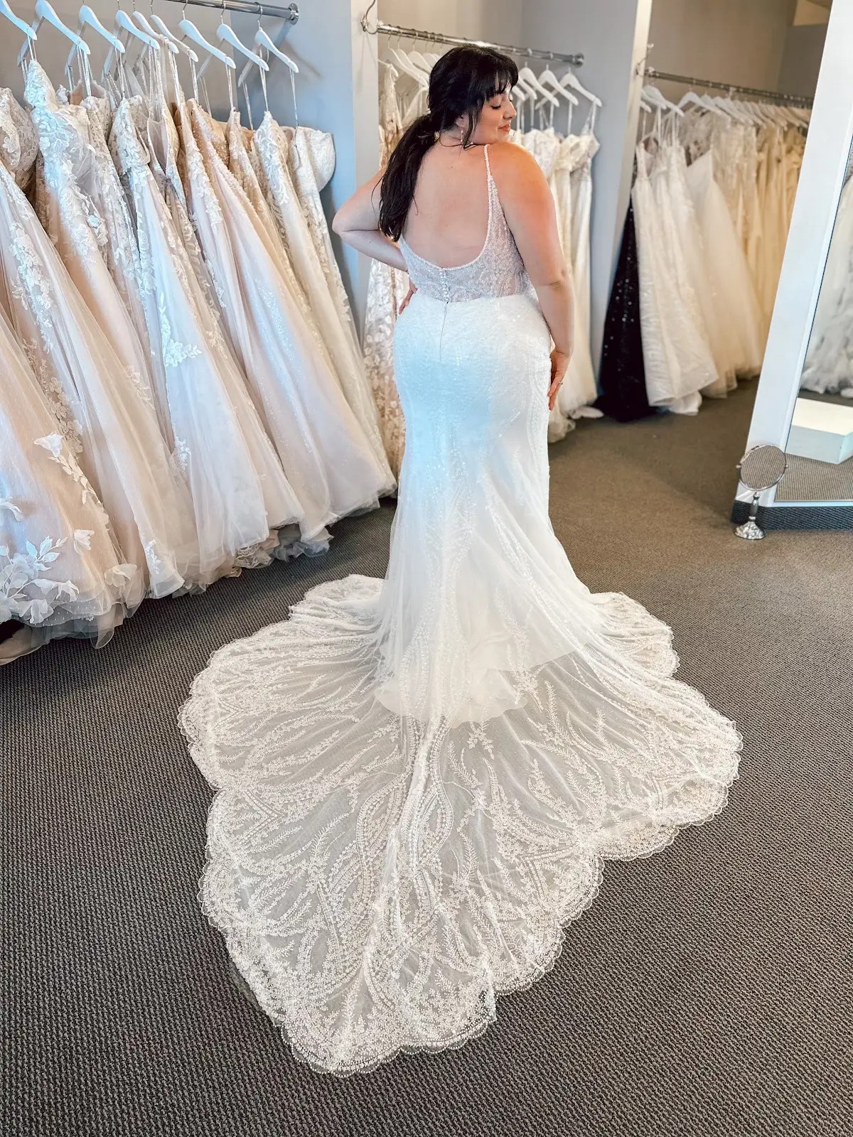 white gown back
