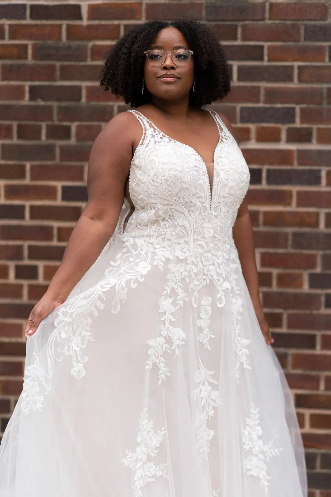 white floral gown