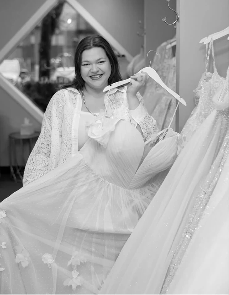 Model with a white gown