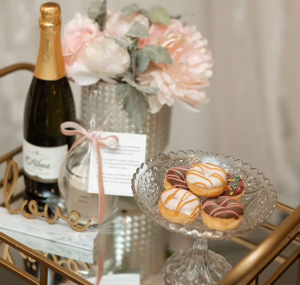 VIP Bridal Appointment snacks and champagne