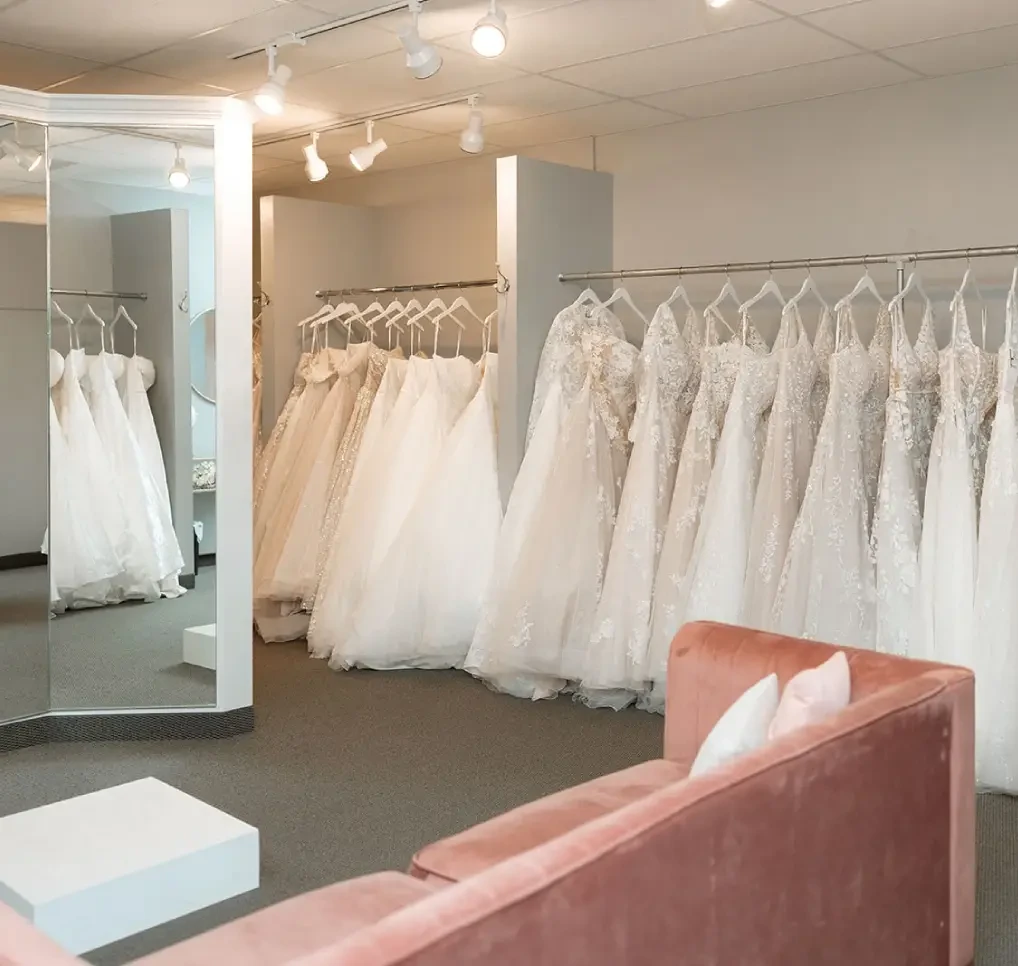 appointments room and dresses on rack
