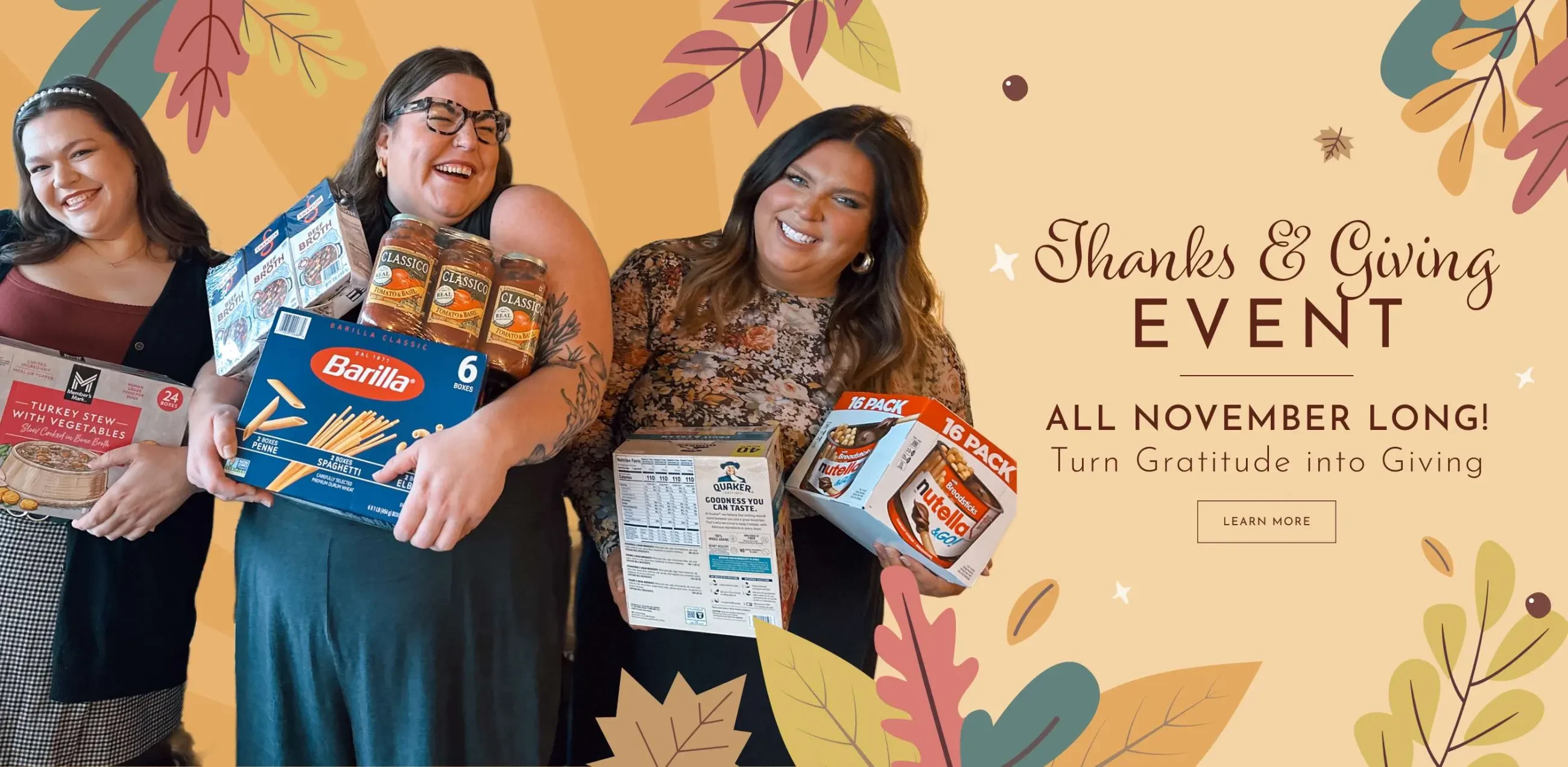 thanks and giving event november 2025 banner