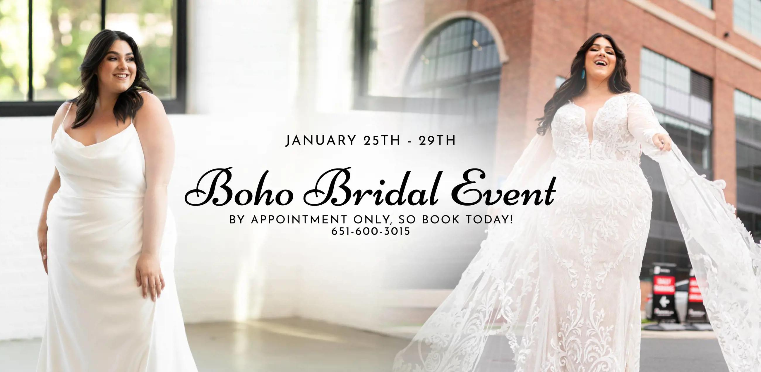 "Boho Bridal Event" banner for desktop